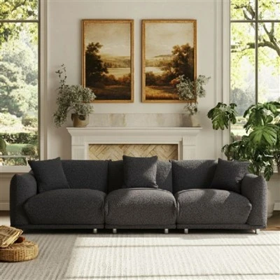 Enkel Chenille Stoff Stue Sofa
